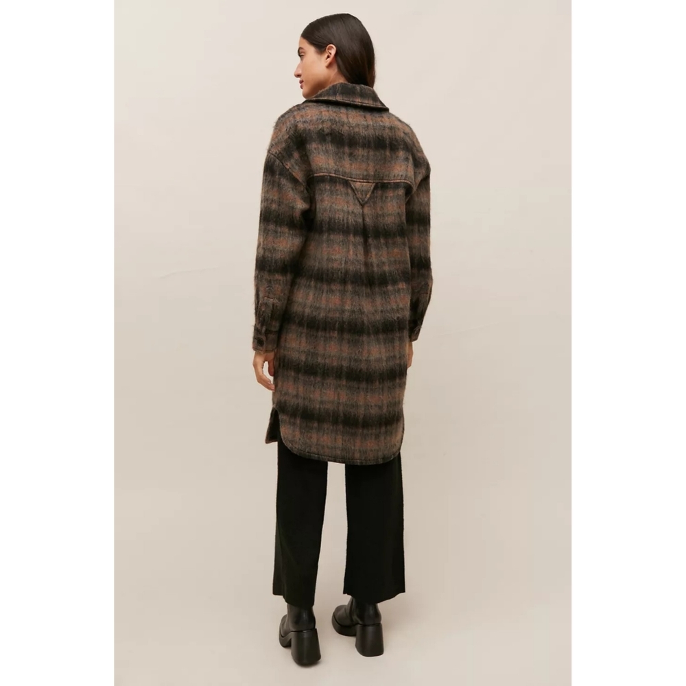 7 For All Mankind Brushed Plaid long shacket - Picture 2 of 9